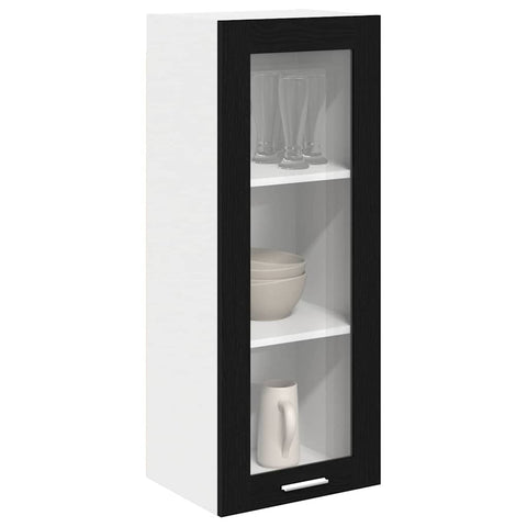 vidaXL Hanging cabinet Riga Black Oak 40 x 31 x 100 cm Engineered Wood