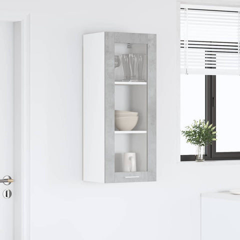 vidaXL Hanging cabinet with Shelf Riga Concrete Grey 40 x 31 x 100 cm