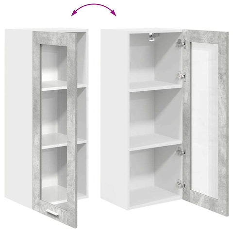 vidaXL Hanging cabinet with Shelf Riga Concrete Grey 40 x 31 x 100 cm