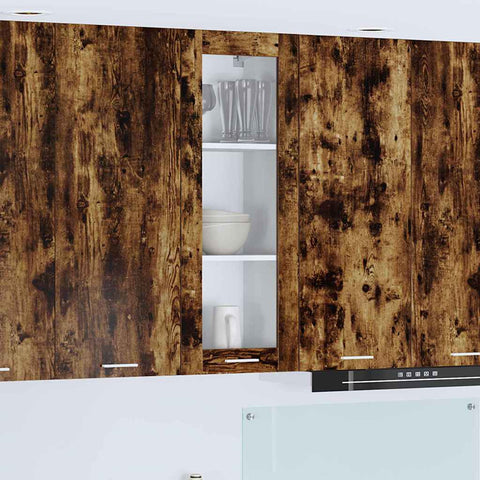 vidaXL Hanging cabinet with Shelf Riga Smoked Oak 40 x 31 x 100 cm