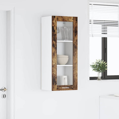 vidaXL Hanging cabinet with Shelf Riga Smoked Oak 40 x 31 x 100 cm