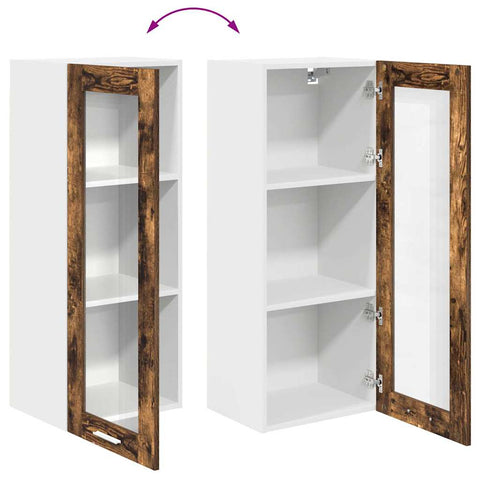 vidaXL Hanging cabinet with Shelf Riga Smoked Oak 40 x 31 x 100 cm