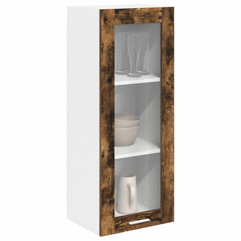 vidaXL Hanging cabinet with Shelf Riga Smoked Oak 40 x 31 x 100 cm