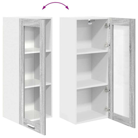 vidaXL Hanging cabinet with Shelf Riga Grey Sonoma 40 x 31 x 100 cm