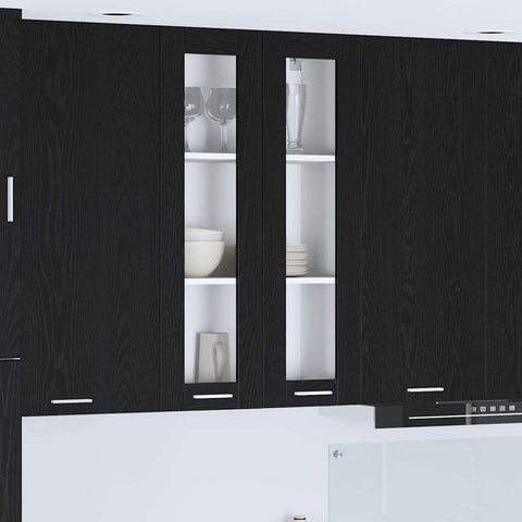 vidaXL Hanging cabinet Riga Black Oak 60 x 31 x 100 cm Engineered Wood