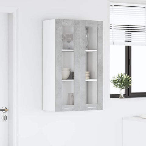 vidaXL Hanging cabinet with Shelf Riga Concrete Grey 60 x 31 x 100 cm