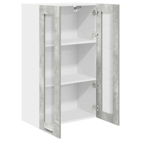 vidaXL Hanging cabinet with Shelf Riga Concrete Grey 60 x 31 x 100 cm