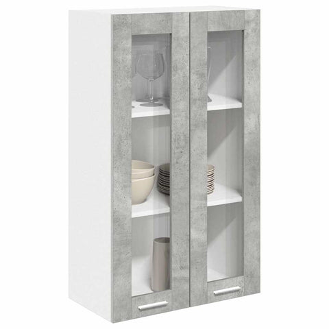 vidaXL Hanging cabinet with Shelf Riga Concrete Grey 60 x 31 x 100 cm