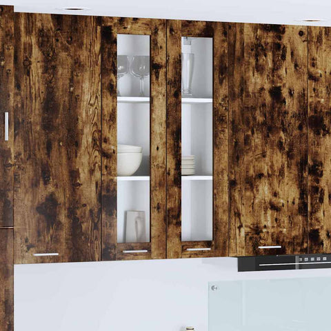 vidaXL Hanging cabinet with Shelf Riga Smoked Oak 60 x 31 x 100 cm