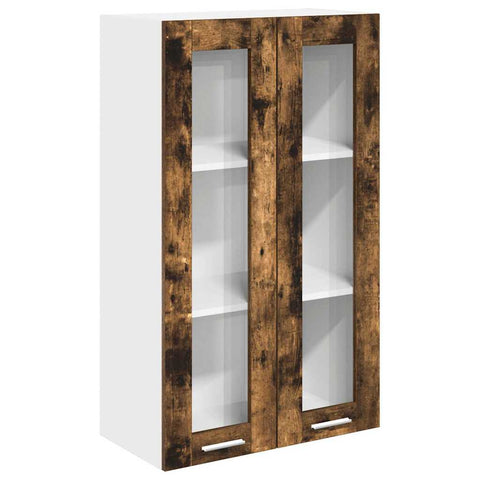 vidaXL Hanging cabinet with Shelf Riga Smoked Oak 60 x 31 x 100 cm