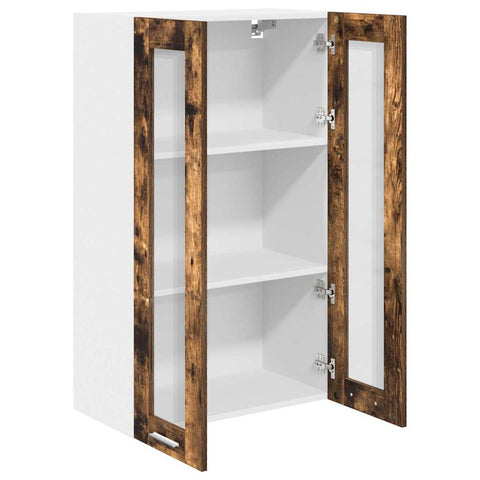 vidaXL Hanging cabinet with Shelf Riga Smoked Oak 60 x 31 x 100 cm