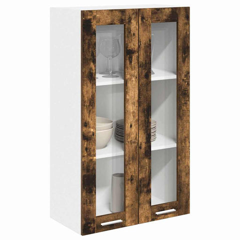 vidaXL Hanging cabinet with Shelf Riga Smoked Oak 60 x 31 x 100 cm