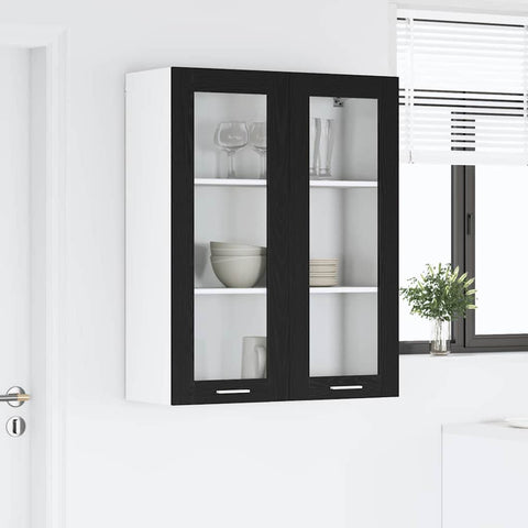 vidaXL Hanging cabinet Riga Black Oak 80 x 31 x 100 cm Engineered Wood