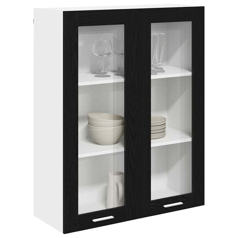 vidaXL Hanging cabinet Riga Black Oak 80 x 31 x 100 cm Engineered Wood