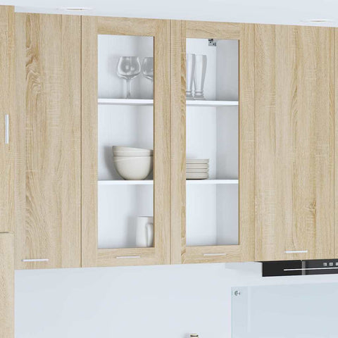 vidaXL Hanging cabinet with Shelf Riga Sonoma Oak 80 x 31 x 100 cm