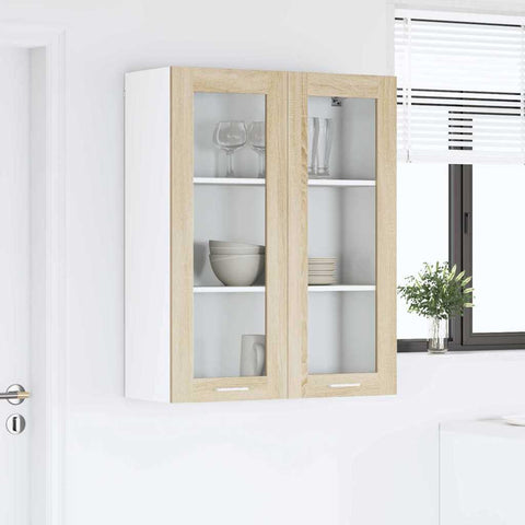 vidaXL Hanging cabinet with Shelf Riga Sonoma Oak 80 x 31 x 100 cm