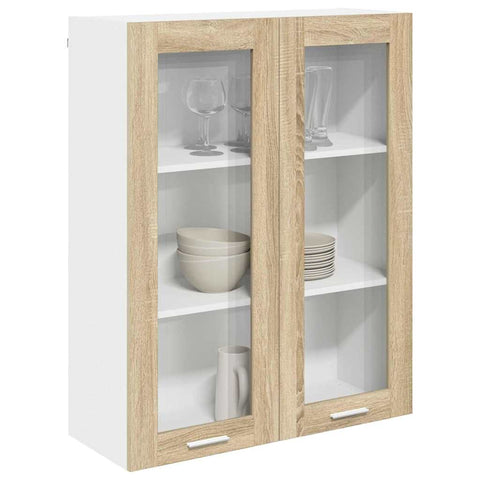 vidaXL Hanging cabinet with Shelf Riga Sonoma Oak 80 x 31 x 100 cm