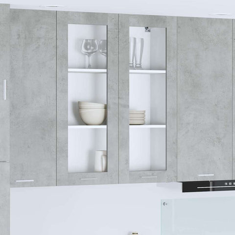 vidaXL Hanging cabinet with Shelf Riga Concrete Grey 80 x 31 x 100 cm