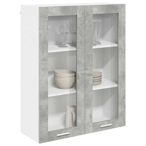 vidaXL Hanging cabinet with Shelf Riga Concrete Grey 80 x 31 x 100 cm
