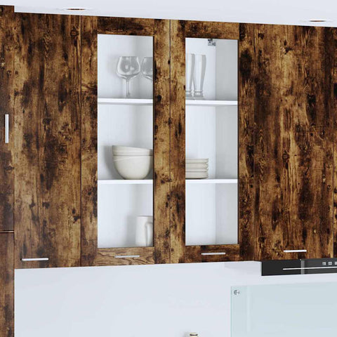 vidaXL Hanging cabinet with Shelf Riga Smoked Oak 80 x 31 x 100 cm