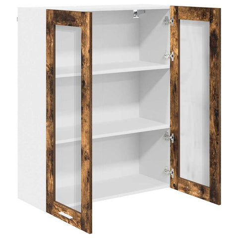 vidaXL Hanging cabinet with Shelf Riga Smoked Oak 80 x 31 x 100 cm