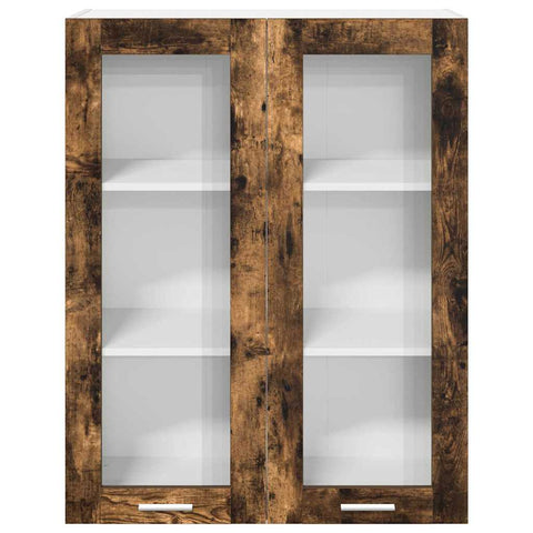 vidaXL Hanging cabinet with Shelf Riga Smoked Oak 80 x 31 x 100 cm