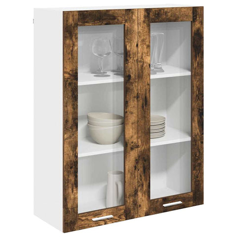 vidaXL Hanging cabinet with Shelf Riga Smoked Oak 80 x 31 x 100 cm