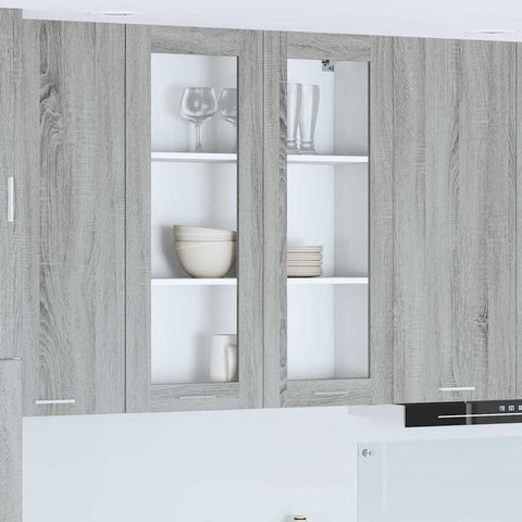 vidaXL Hanging cabinet with Shelf Riga Grey Sonoma 80 x 31 x 100 cm