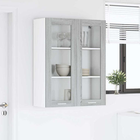vidaXL Hanging cabinet with Shelf Riga Grey Sonoma 80 x 31 x 100 cm