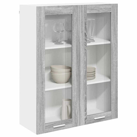vidaXL Hanging cabinet with Shelf Riga Grey Sonoma 80 x 31 x 100 cm