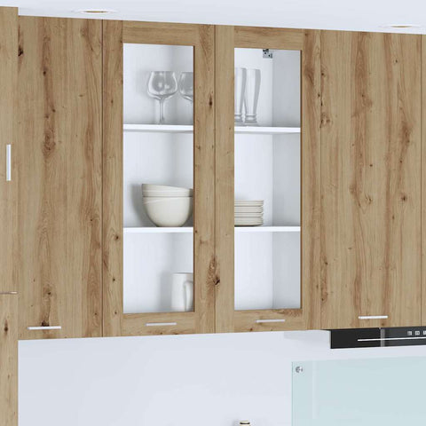vidaXL Hanging cabinet with Shelf Riga Artisan Oak 80 x 31 x 100 cm