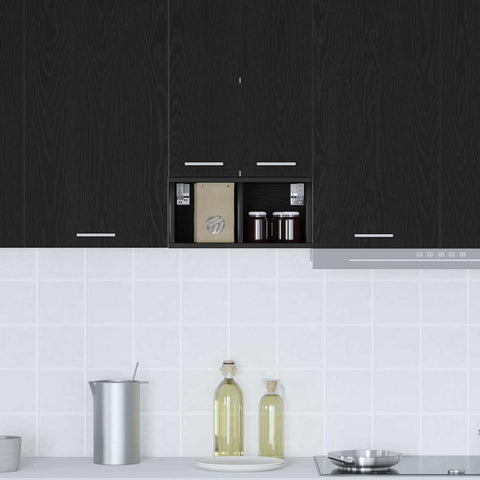 vidaXL Hanging cabinet with Shelf Riga Black Oak 20 x 29.5 x 40 cm