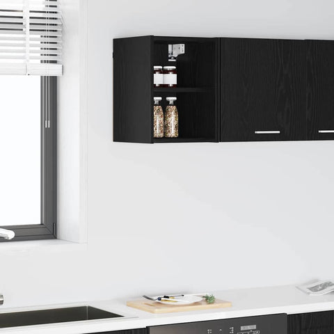 vidaXL Hanging cabinet with Shelf Riga Black Oak 30 x 29.5 x 40 cm