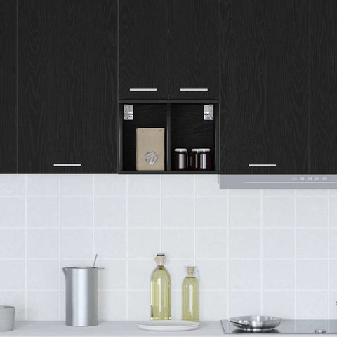 vidaXL Hanging cabinet with Shelf Riga Black Oak 30 x 29.5 x 40 cm