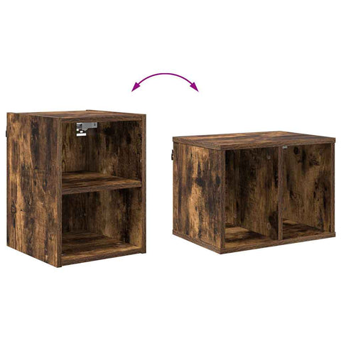 vidaXL Hanging cabinet with Shelf Riga Smoked Oak 30 x 29.5 x 40 cm