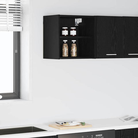 vidaXL Hanging cabinet with Shelf Riga Black Oak 40 x 29.5 x 40 cm