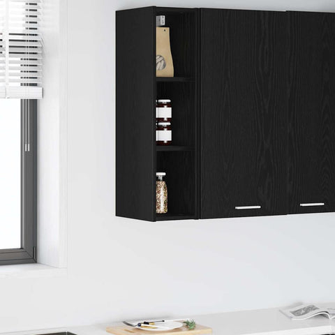 vidaXL Hanging cabinet with Shelf Riga Black Oak 20 x 29.5 x 80 cm