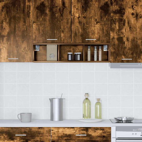 vidaXL Hanging cabinet with Shelf Riga Smoked Oak 20 x 29.5 x 80 cm