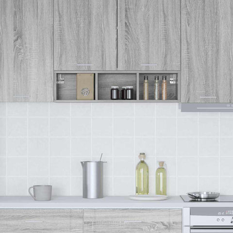 vidaXL Hanging cabinet with Shelf Riga Grey Sonoma 20 x 29.5 x 80 cm