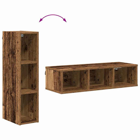 vidaXL Hanging cabinet Riga Old Wood 20 x 29.5 x 80 cm Engineered Wood