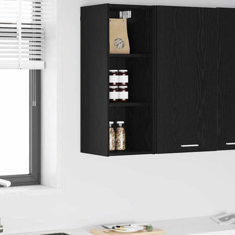 vidaXL Hanging cabinet with Shelf Riga Black Oak 30 x 29.5 x 80 cm