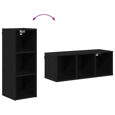 vidaXL Hanging cabinet with Shelf Riga Black Oak 30 x 29.5 x 80 cm