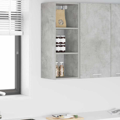vidaXL Hanging cabinet with Shelf Riga Concrete Grey 30 x 29.5 x 80 cm