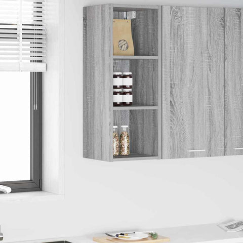vidaXL Hanging Cabinet with Shelf Riga Grey Sonoma 30 x 29.5 x 80 cm
