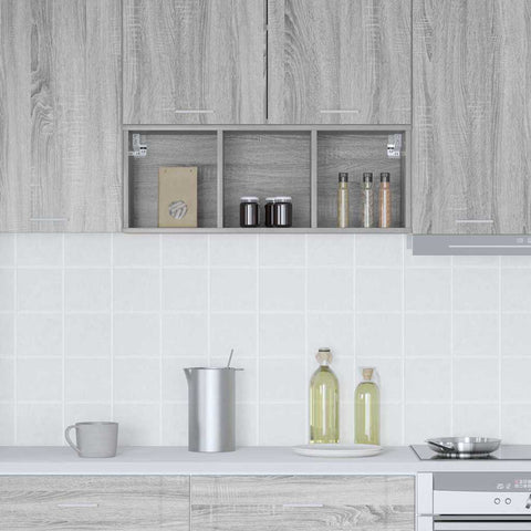 vidaXL Hanging Cabinet with Shelf Riga Grey Sonoma 30 x 29.5 x 80 cm