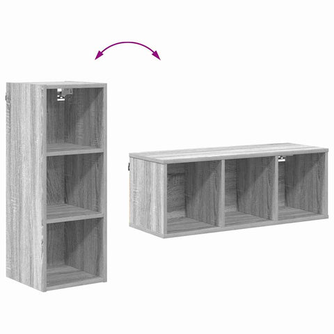 vidaXL Hanging Cabinet with Shelf Riga Grey Sonoma 30 x 29.5 x 80 cm