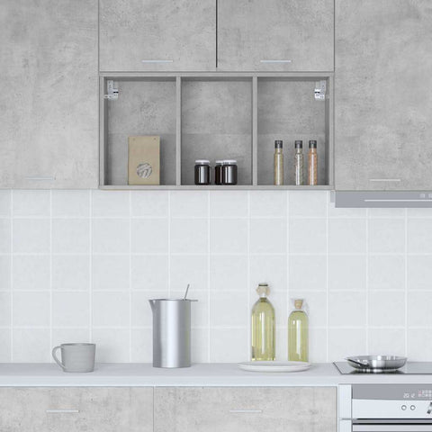 vidaXL Hanging cabinet with Shelf Riga Concrete Grey 40 x 29.5 x 80 cm