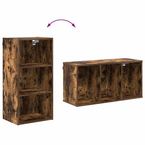 vidaXL Hanging cabinet with Shelf Riga Smoked Oak 40 x 29.5 x 80 cm