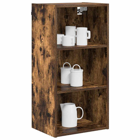 vidaXL Hanging cabinet with Shelf Riga Smoked Oak 40 x 29.5 x 80 cm