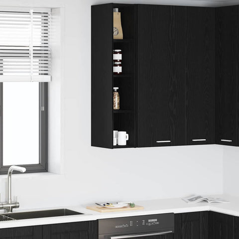 vidaXL Hanging cabinet with Shelf Riga Black Oak 20 x 29.5 x 100 cm